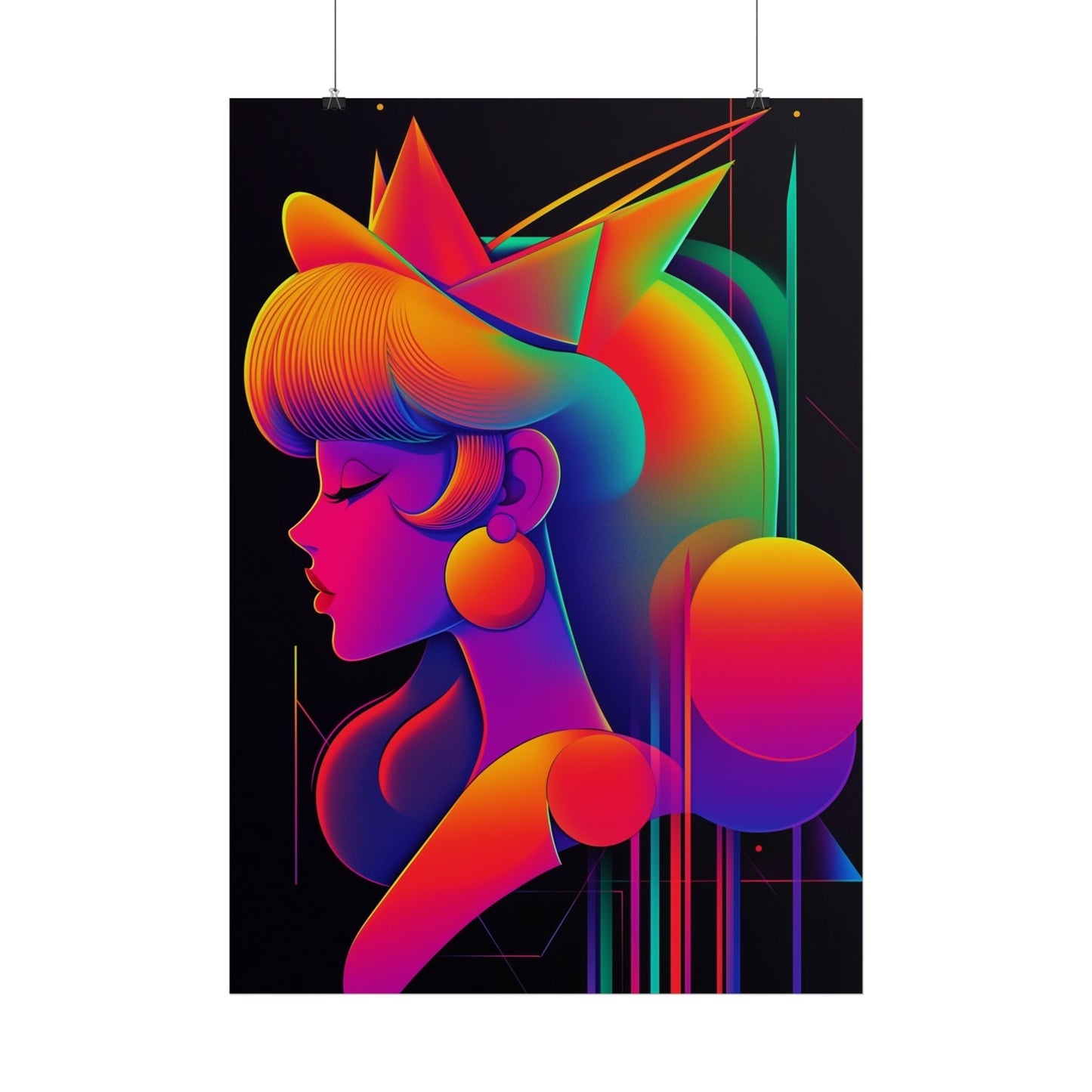 Affiche Black Neon, Peach