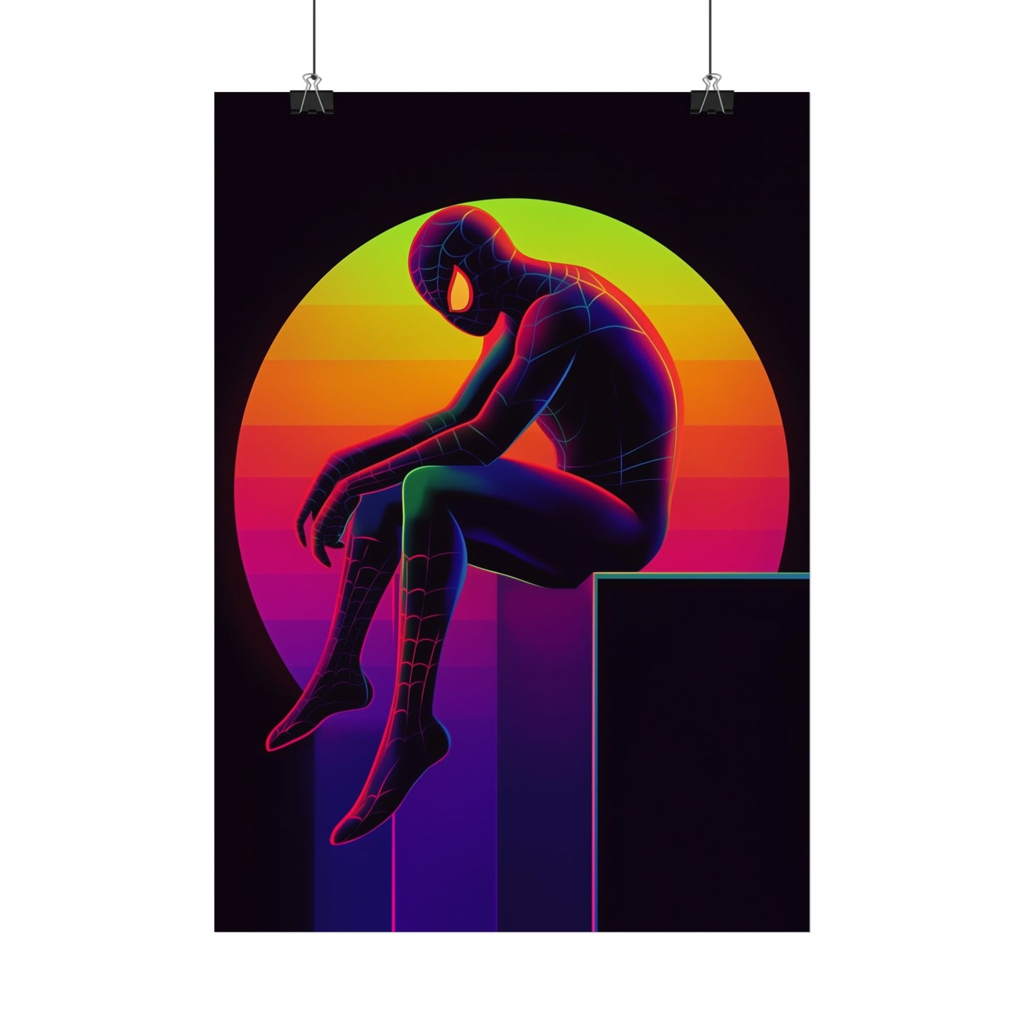 Affiche Black Neon Spider Man