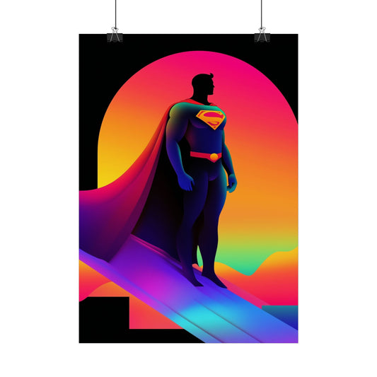 Affiche Black Neon Super Man