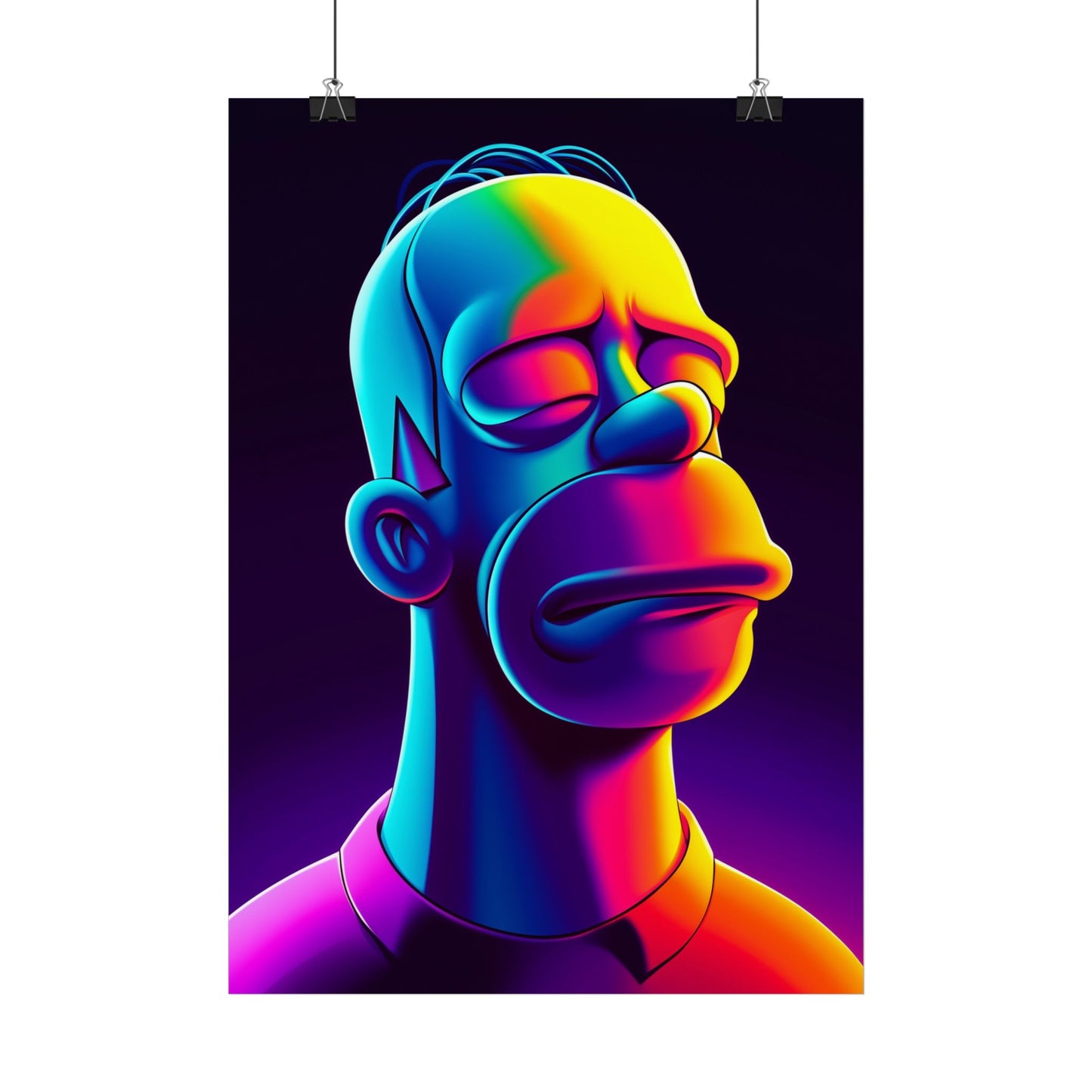 Affiche Black Neon Homer Simpson