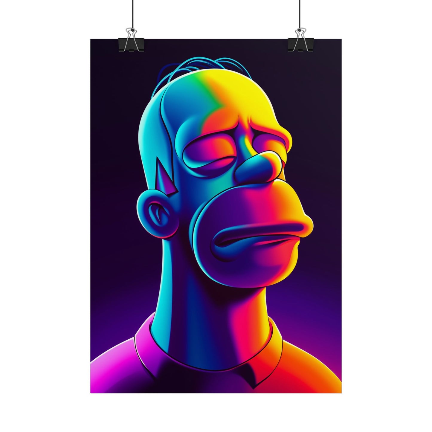 Affiche Black Neon Homer Simpson