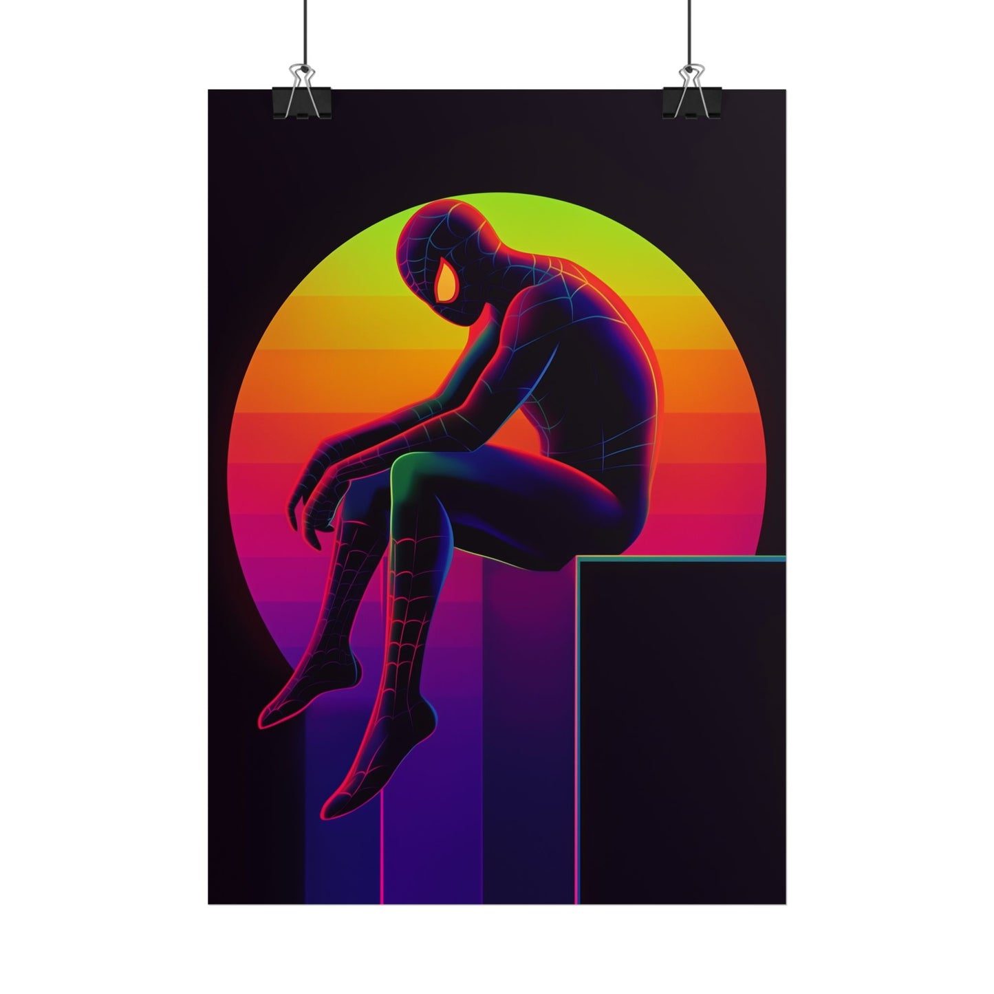 Affiche Black Neon Spider Man