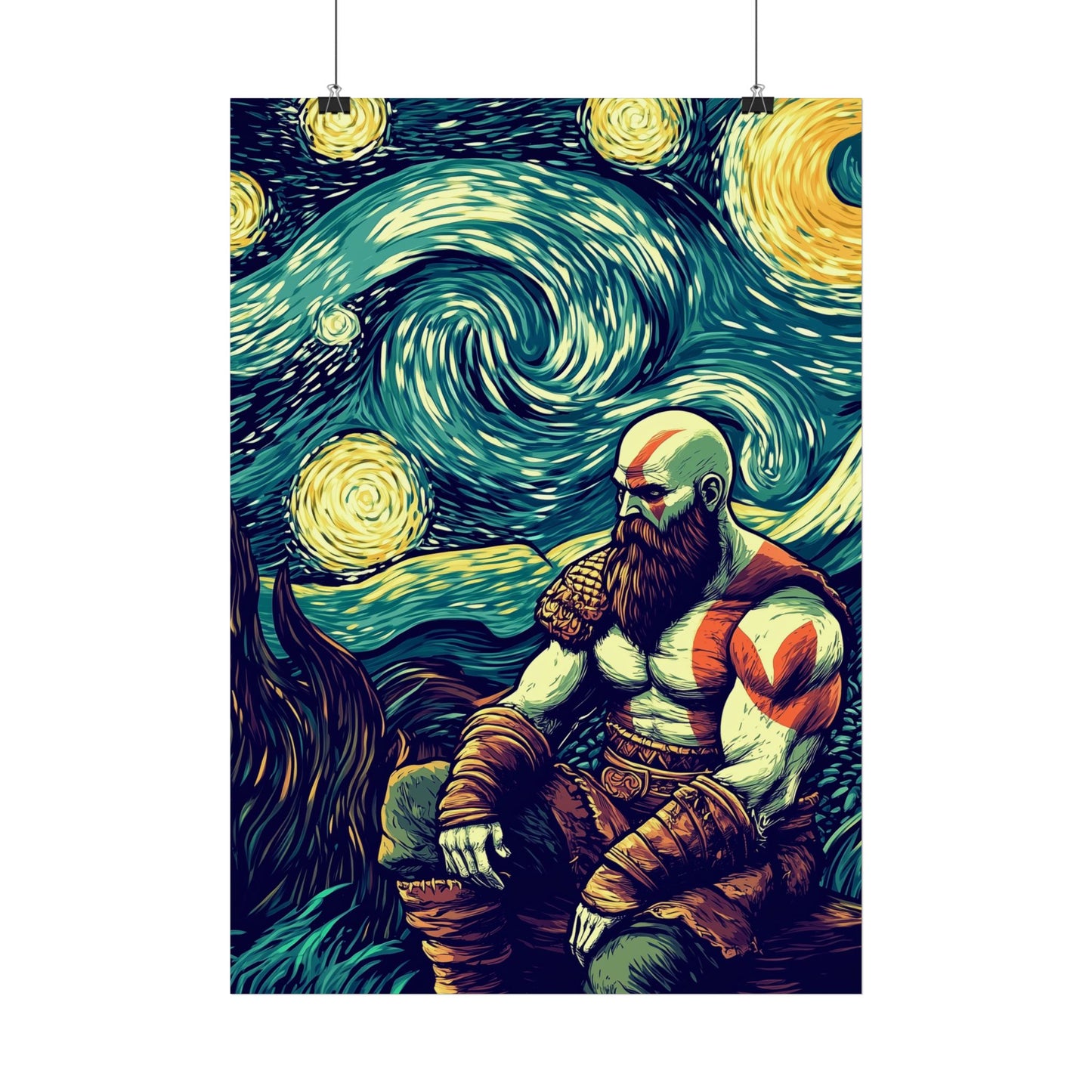 Affiche Van Gogh, Kratos God Of War