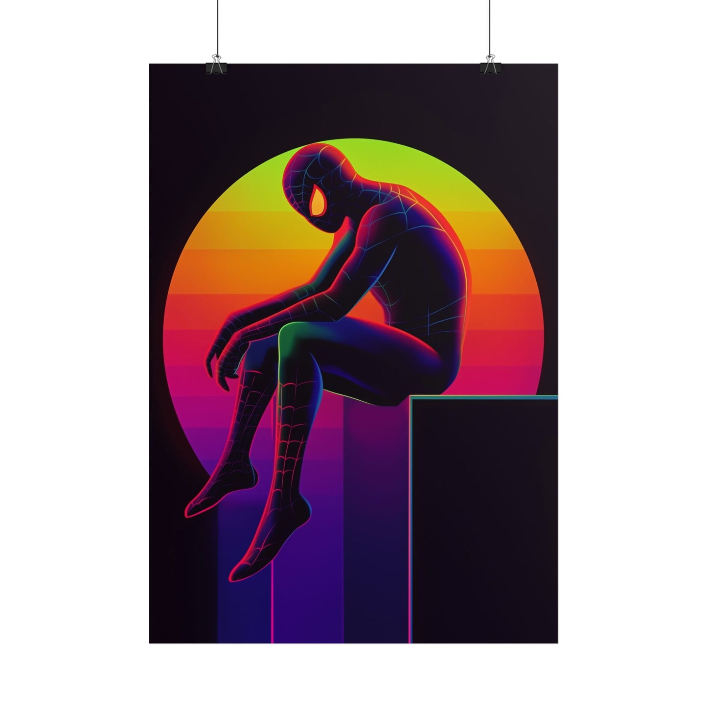 Affiche Black Neon Spider Man